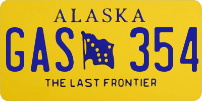 AK license plate GAS354