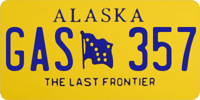 AK license plate GAS357
