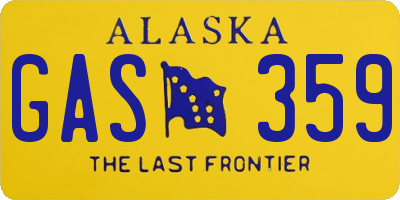 AK license plate GAS359