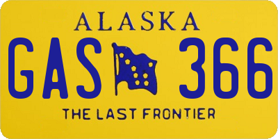 AK license plate GAS366