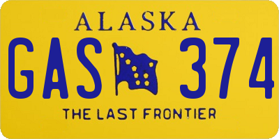 AK license plate GAS374