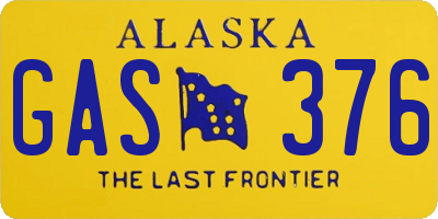 AK license plate GAS376