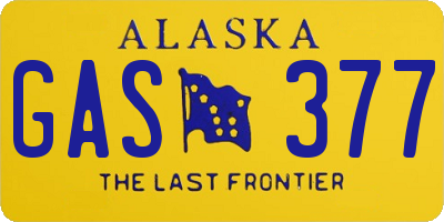 AK license plate GAS377