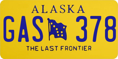 AK license plate GAS378