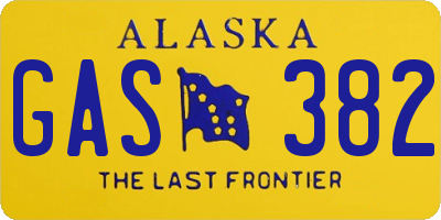 AK license plate GAS382