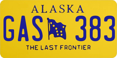 AK license plate GAS383