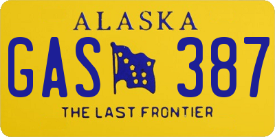 AK license plate GAS387