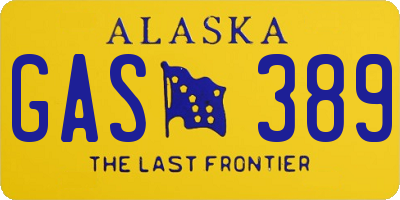 AK license plate GAS389