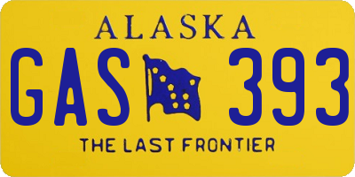 AK license plate GAS393