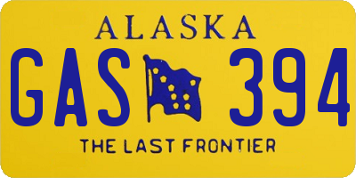 AK license plate GAS394