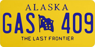 AK license plate GAS409