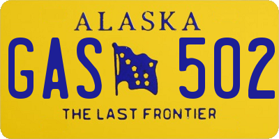 AK license plate GAS502
