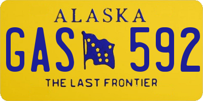 AK license plate GAS592