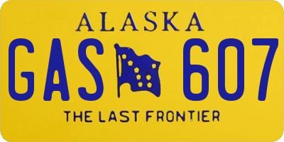 AK license plate GAS607