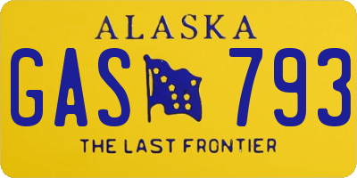 AK license plate GAS793