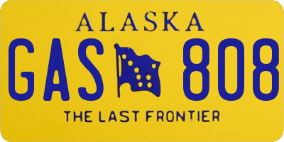 AK license plate GAS808
