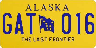 AK license plate GAT016