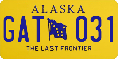 AK license plate GAT031