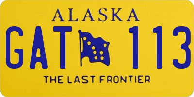 AK license plate GAT113