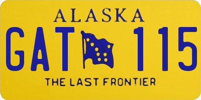 AK license plate GAT115