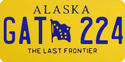 AK license plate GAT224