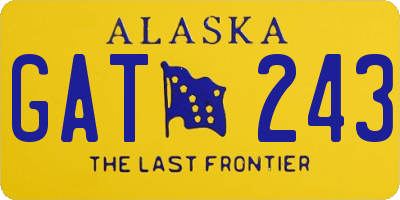 AK license plate GAT243