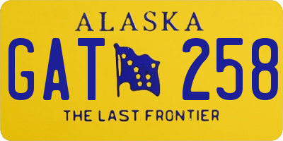 AK license plate GAT258