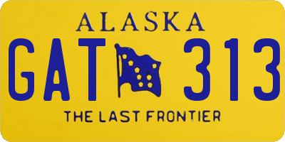 AK license plate GAT313
