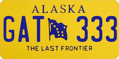 AK license plate GAT333