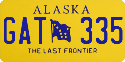 AK license plate GAT335