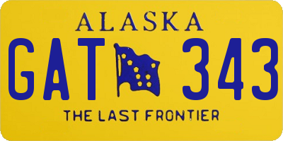 AK license plate GAT343