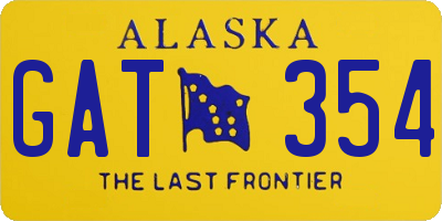 AK license plate GAT354