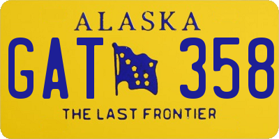 AK license plate GAT358