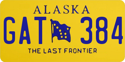 AK license plate GAT384