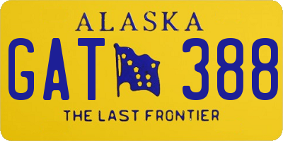 AK license plate GAT388