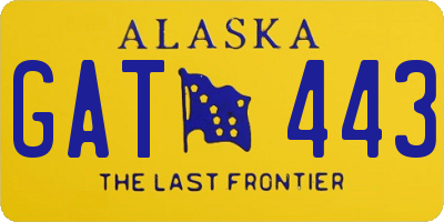 AK license plate GAT443