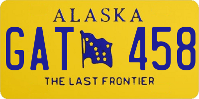 AK license plate GAT458