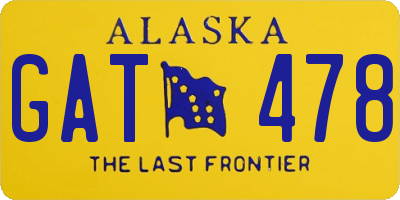 AK license plate GAT478