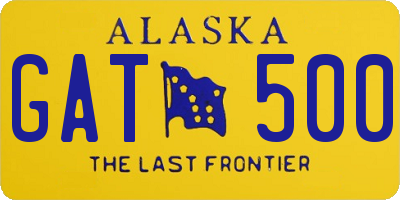 AK license plate GAT500