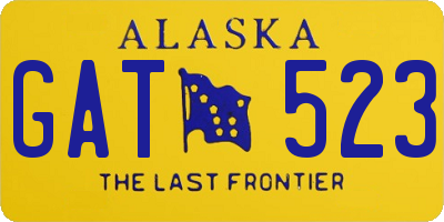 AK license plate GAT523