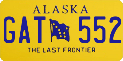 AK license plate GAT552