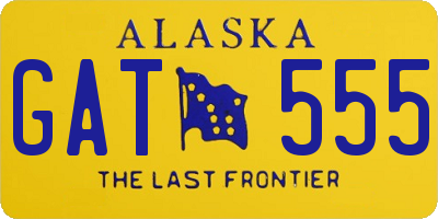 AK license plate GAT555