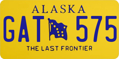 AK license plate GAT575