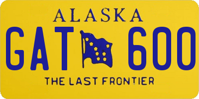 AK license plate GAT600