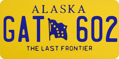 AK license plate GAT602