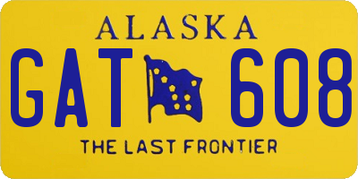 AK license plate GAT608