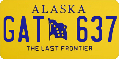 AK license plate GAT637