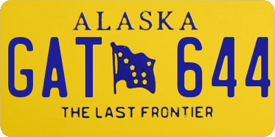 AK license plate GAT644
