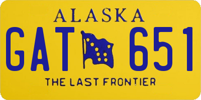 AK license plate GAT651