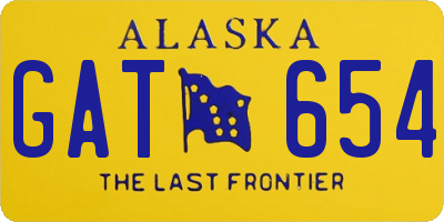 AK license plate GAT654